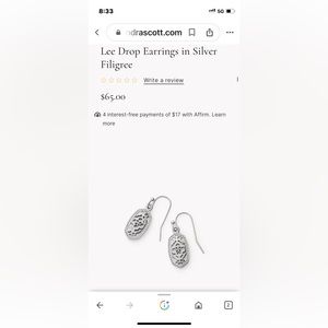 Kendra Scott Lee drop earrings with dust bag